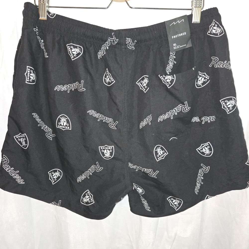 Factorie Black Athletic Shorts with White Print